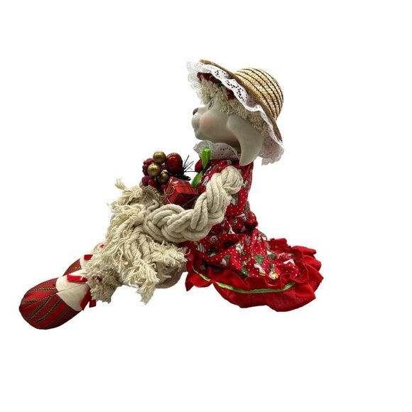 House of Lloyd Flossie Rabbit Figurine 1993 Porcelain Face w/ Box Christmas Vtg - Picture 9 of 16